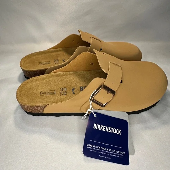NWT Birkenstock Boston Clog Tan Size 8 8.5 Women’s 39 - Picture 1 of 7